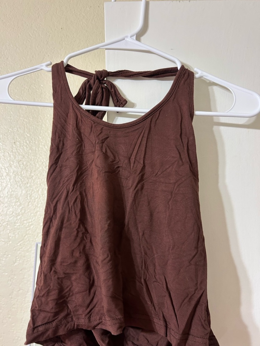 Women’s Brown Tie-Back Tank Top